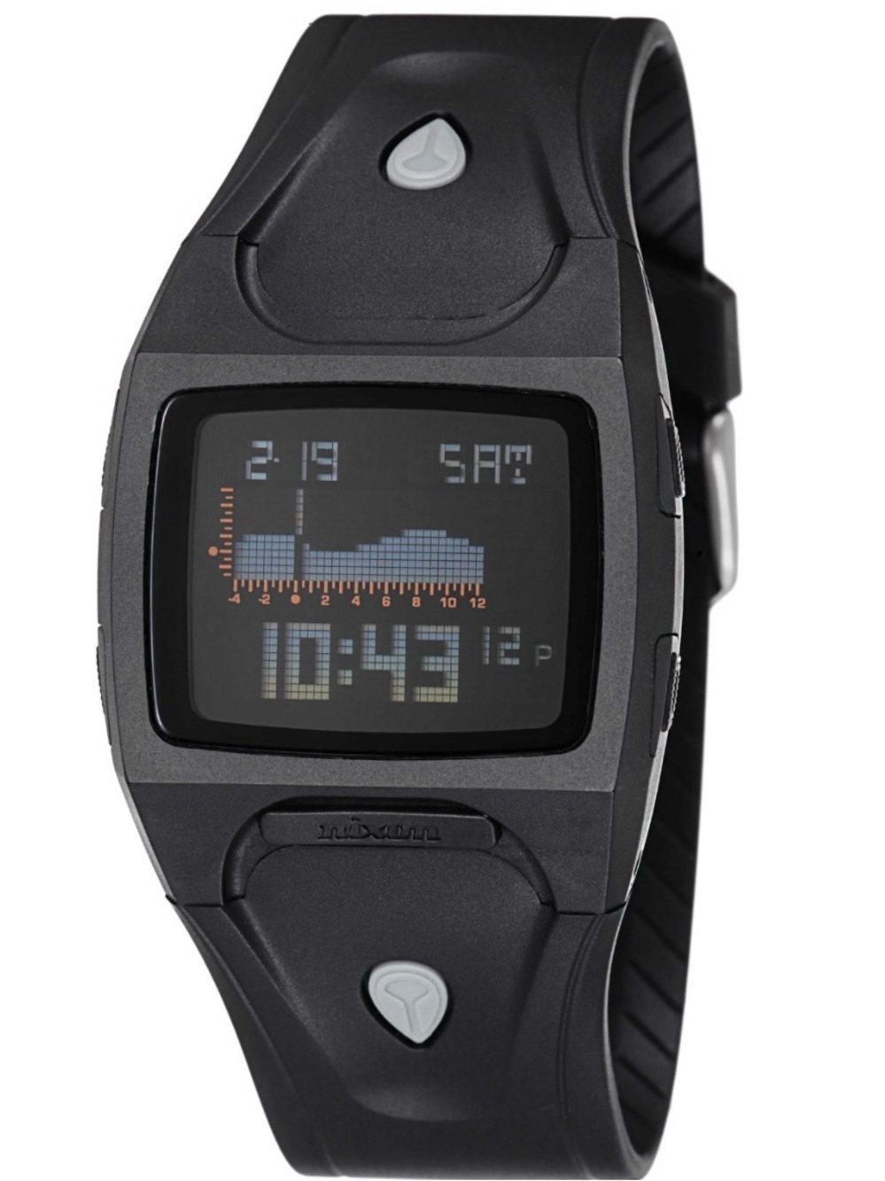 Nixon The Lodown Dual Time-Telling and Tide Telling Black Digital Watch